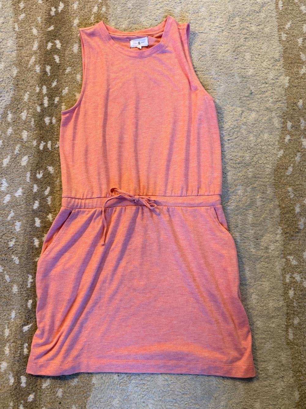 Lou & Grey Coral Peach Knit Sleeveless Knit Dress w/Pockets - Women’s Sz Medium